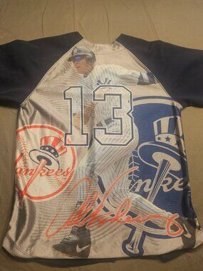 Vintage Y2K MLB New York Yankees #13 Alex Rodriguez Graphic Jersey Size Youth L